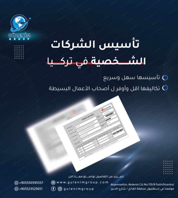 تاسيس الشركات الفردية او الشخصية في تركيا